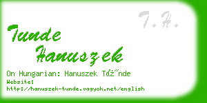 tunde hanuszek business card